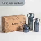Ceramic Vase Set of 3, Rustic Flower Vases for Home Decor - Image 4