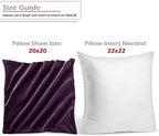 Nestl Throw Pillow Covers, Cozy Velvet Decorative Eggplant Purple Pillow Covers 20 x 20 Inches, Soft Solid Couch Pillow Covers for Sofa, Bed and Car, Set of 2 - Image 2