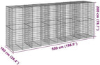 vidaXL Gabion Basket with Cover 196.9"x39.4"x78.7" Galvanized Iron - Image 3