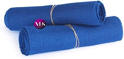 VDS Pack of 5, Burlap Table Runner 100% Natural Jute Rustic Hessian Table Cloth Centrepiece for Wedding Bridal Shower Birthday Event Party Banquet Table Decoration (Size 12X108 Inch)(Royal Blue) - Image 5