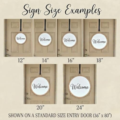 Personalized 20'' Welcome Sign for Front Door Decor,3D Custom Last Name Sign for Front Door,Modern Farmhouse Wood Round Wreath,Custom Name Housewarming,Wedding & Engagement Gifts for New Home - Image 4