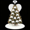 Janinka 15 Pcs Angel Feather Wing Christmas Tree Decors, 2 Feather Wings Topper with Aureole Headband, 1 White Plush Xmas Tree Skirt, 12 Wings Christmas Ornaments for Home Wedding Decor by Janinka