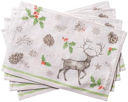 Maison d' Hermine Placemats Set of 4 Reusable 100% Cotton (13"x19") by MaisondHermine