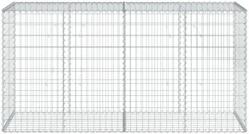 vidaXL Gabion Basket with Cover 78.7"x19.7"x39.4" Galvanized Iron - Image 5