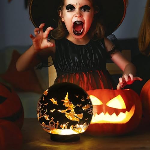 Halloween Decorations Rotating Lamp with Timer Halloween Figurine Light - Image 6