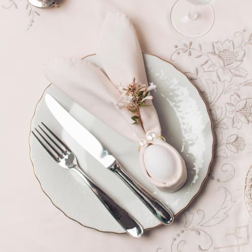 Set of 80 Pearl Napkin Rings, Gold Napkin Ring Holders with Faux Pearls - Image 5