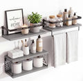 Fixwal Wall Mounted Bathroom Shelves Over Toilet (3+1 Gray) by Fixwal