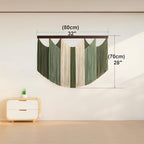 Tie-Dye Macrame Wall Hanging Large Dip Dye Yarn Tapestry Home Boho Wall Decor Ombre Art Headboard Bedroom Living Room Apartment Birthday Gift Xmas,Green with Beige - Image 2