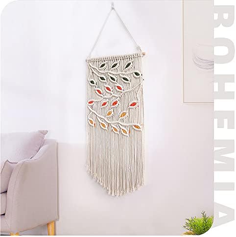 BMIDRUT Macrame Hanging Tapestry Boho Hand Woven Tapestries Dream Catchers Boho Wall Art Decor Home Wall Decor Wall Pediment 16x30 Inch - Image 4
