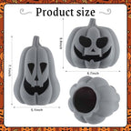 Tioncy Halloween Decor Terracotta Jack O Lantern Pumpkin Decor,Gray - Image 2