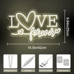 Love Forever Heart Neon Sign, Wedding Party LED Neon Light Valentine's Day Wedding Backdrop Decor Gift For Lover Valentine's Day Gift, LED Romantic Light, Couple Space Accent-Warm White-16.5" - Image 3