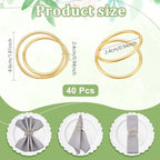 Peacoblue 40Pcs Gold Spiral Napkin Rings Holders with 1Pcs Box, Modern Stainless Steel Napkin Ring Holders for Table Decor Settings, Vintage Napkin Ring for Wedding Christmas Thanksgiving Day Party - Image 2