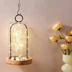 12" High Versatile Vintage Brass Metal Candle Holder with Handmade Sturdy Glass Dome and Natural Wooden Base for Pillar Candle & Plants, Industrial, Farmhouse, Shabby Chic, Display Cloche Bell Jars - Image 5