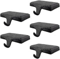 Lulu Decor Black Christmas Stocking Holders for Mantle set of 5 - Heavy Cast Iron Weighted Strong & Sturdy - Low Profile Flat Base Stocking Hooks, Simple Design for Mantle Decor Weighs 1 lb 10 oz each by LuluDecor