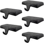 Lulu Decor Black Christmas Stocking Holders for Mantle set of 5 - Heavy Cast Iron Weighted Strong & Sturdy - Low Profile Flat Base Stocking Hooks, Simple Design for Mantle Decor Weighs 1 lb 10 oz each by LuluDecor