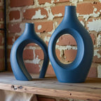 Lvases Snuggle Hollow Ceramic Vase of 2, Modern Minimalist Decorative Vases - Image 4