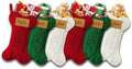 Personalized Dog Christmas Stockings, Custom Name Engraved Christmas Stockings 6 Pack, 16.9” Large Xmas Stocking for Dogs Cats Pets, Bone Shape Fireplace Hanging Holiday Xmas Party Decoration by Bianspz