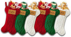 Personalized Dog Christmas Stockings, Custom Name Engraved Christmas Stockings 9 Pack, 16.9” Large Xmas Stocking for Dogs Cats Pets, Bone Shape Fireplace Hanging Holiday Xmas Party Decoration by Bianspz