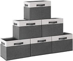 GhvyenntteS 6 Pack Fabric Storage Bins, 15x11x9.6 inch Closet Storage Bins for Shelves with 3 Handles, Foldable Storage Baskets for Shelves, Sturdy Closet Organizers and Storage by GhvyenntteS