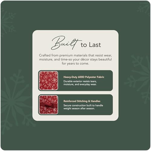 Covermates Christmas Tree Structured Rolling Storage Bag, Red Snowflake - Image 6