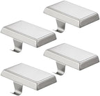 4 Pack Christmas Stocking Holders Ornament Hooks Mantel Weighted Stocking Hangers Metal Hanging Hooks Heavy Duty Stocking Holders Bases for Mantel Fireplace Party Decoration (Silver, 4) by FESTANLEE
