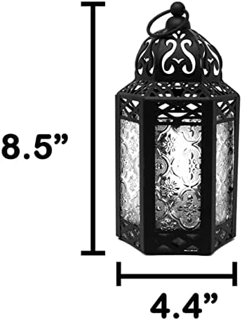 VELA LANTERNS 6pk Small Metal Moroccan Decor Candle Lantern, Decorative Candle Holder Lamp for Ramadan, Indoor Home Decor, Patio, Weddings, Table or Hanging, Assorted Colors - Image 3