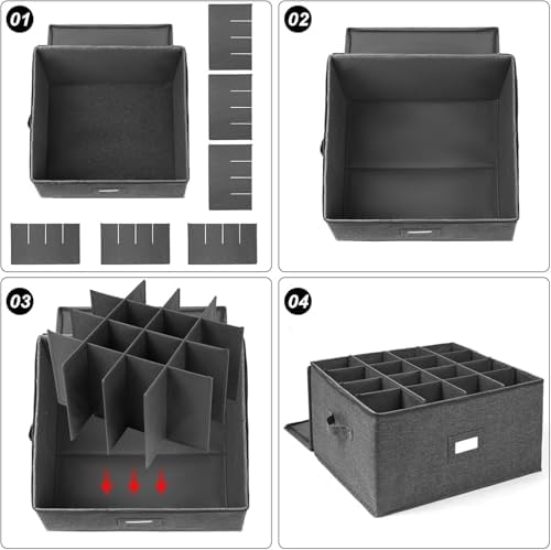 popoly Stemware Storage Cases 2 Pack, Wine Glass Storage Box Containers - Image 7