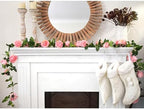 FiveSeasonStuff Amaranth Pink Artificial Rose Garlands, Four Separate Faux Flower Vines with Greenery - Image 4