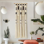 Macrame Wall Hanging Boho Spherical Tassels Geometric Decor 15.7"W*39"L - Image 3