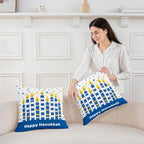 Erosebridal Hanukkah Throw Pillow Covers Christmas Menorah Stars Pillow Cases 24X24 Inch for Sofa Bed Couch,Watercolor Candle Lights Decorative Cushion Covers (Blue and White) 2Pcs - Image 3