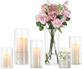 Hewory Hurricane Glass Candle Holders: 6 PCS Clear Hurricane Vase, 3 Sizes by Hewory
