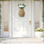 Wicker Woven Wall Hanging Flower Basket, Water Hyacinth Storage Basket - Image 2