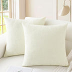 CaliTime Decorative Couch Throw Pillow Covers 24 X 24 Inches Cream by CaliTime