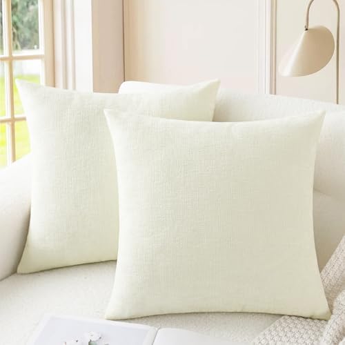 CaliTime Decorative Couch Throw Pillow Covers 24 X 24 Inches Cream by CaliTime
