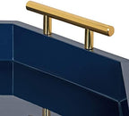 Kate And Laurel Lipton Mid-Century Octagon Tray, 18" x 18", Navy Blue and Gold, Chic Decorative Tray - Image 3