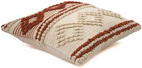TreeWool 100% Cotton Woven Throw Pillow Cover (Pack of 1, 18" x 18", Kaavi) - Image 5