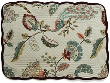 Espresso Feather - Luxury Handcrafted Placemats (Reversible) Cotton Quilted Fabric Machine Washable – Set of 6 – Elegant Home Decor – 14 x 19 inches - Bloom Collection - Image 7