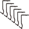Lulu Decor,100% Cast Iron 10" Stocking Holder for Mantle Holds Up to 9 lbs Low Profile Design with Rubber Grip Ideal for Christmas Stockings Garland Holder Simple Natural Branch Shape (Set of 6) by LuluDecor