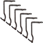 Lulu Decor,100% Cast Iron 10" Stocking Holder for Mantle Holds Up to 9 lbs Low Profile Design with Rubber Grip Ideal for Christmas Stockings Garland Holder Simple Natural Branch Shape (Set of 6) by LuluDecor