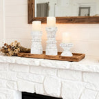 Rustic White Wood Candle Holders Set of 3, Farmhouse Beaded Wood Pillar Candle Holder, Candle Holders for Pillar Candles & Candlesticks, Candle Sticks Holder Decor for Table Centerpiece - Image 6