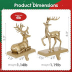 Christmas Stocking Holders for Mantle 2 Reindeer Stocking Hangers - Image 2