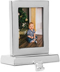 BIRDROCK HOME Photo Frame Stocking Holder - Holiday Greetings Mantle Fireplace Topper - Decorative Christmas Stocking Holder - Stainless Steel Rectangle by BIRDROCKHOME