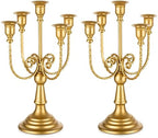 Romadedi Gold 5 Arm 11.8" Candelabra Candle Holders, Set of 2 by ROMADEDI