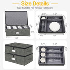 UFORU Cup and Mug Storage Box with Dividers Handles, 2 Packs Holds 24 Cups - Image 3