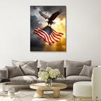 HomeifHue July 4th Patriotic Canvas Wall Art 4th of July USA Decorations American Flag Painting Picture Eagle Pictures for Wall Decor Independence Day Home Decor（F4 24x36in） - Image 2