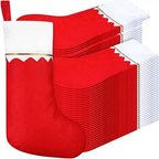 Zubebe 60 Pcs Felt Christmas Stockings Bulk, 15'',White Trim, Red by Zubebe
