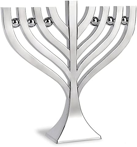 Elegant Harmony Candle Menorah for Hanukkah Precision Die Cast Hanukkiah Body with a High Polish Finish Use with Standard Chanukah Candles - Chanukkah Decorations By Zion Judaica - Image 2