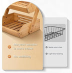 Bamboo Tiered Fruit & Vegetable Storage Bowl Stand for Kitchen Countertop - Produce Basket for Potato, Onion, Bread, Snack Storage - Image 2