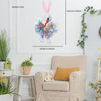 Easter Wreaths for Front Door with Lights,Easter Door Wreath,Easter Mesh Wreath,Bunny Spring Colorful Easter Decorations Holiday Ornament for Home Indoor Outdoor Supplies (Blue Bunny) - Image 5