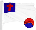 G128 Combo Pack: USA American Flag 3x5 Ft Embroidered Stars & Christian Flag 3x5 Ft Embroidered - Image 2